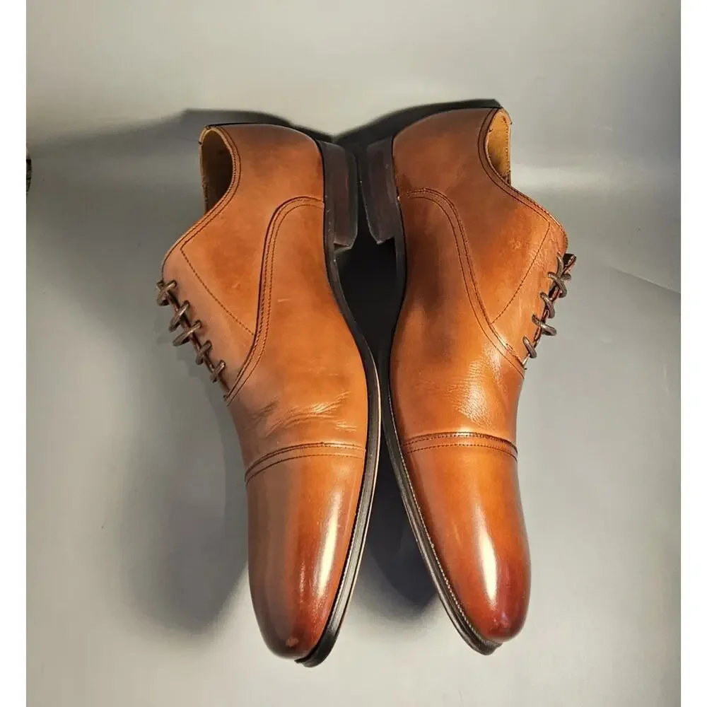 Florsheim 11528-221 Francisco Cap-Toe Oxford, Leather Cognac, Lace SZ10 (3E) EUC